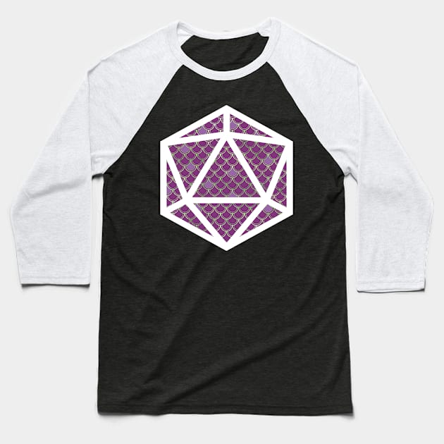 D20 Decal Badge - Scales Purple Baseball T-Shirt by aaallsmiles